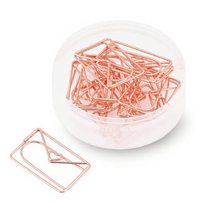 Dailygoods- Paperclips 12 Stuks - Roestvrij Staal - Kantoor/Documenten - Bladwijzer - Klemmendispenser - Transparante Doos - Kantoorbenodigdheden