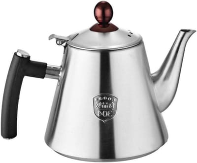 Waterkoker Theepot - Theecontainer Ketel - Thee Zetten - Platte Bodem - 1.2L Capaciteit - Zilver
