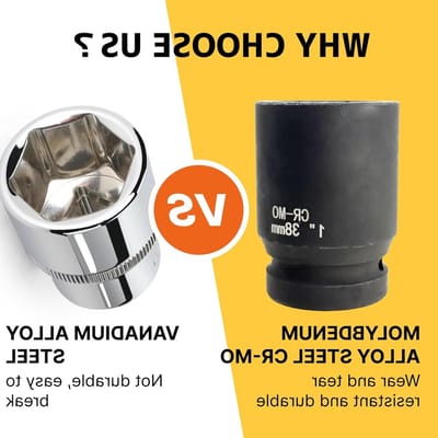 Impact sleeve 1/2 inch 38 mm van chroom-molybdeen staal, 6-zijdig voor krachtige toepassingen