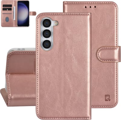 UNIQ Accessory Galaxy S23 Plus Book Case hoesje - Pasjeshouder voor 3 pasjes - Magneetsluiting - Hanger - Rose Gold