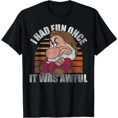 Heet Mode Casual Disney Sneeuwwitje Dombo Ik Had Eens Plezier Het Was Verschrikkelijk T-shirt S-4XL Zomer M zwart