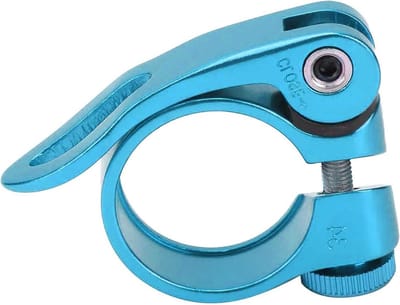 Fiets Zadelpenklem - Zadelpen Klem - Zadelhoogte Verstellen - Lichtgewicht Aluminium - 31.8 mm - Blauw