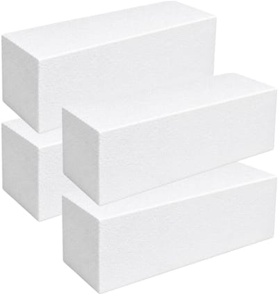 Piepschuim vormen - baksteen - 4x - 30 x 10 x 10 cm - styropor hobby / DIY vorm - basis knutselfiguren