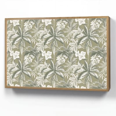 Wandlamp 90x60 cm - Oplaadbaar - Botanisch - Bloemen - Groen - Wandlampen binnen woonkamer - Slaapkamer lamp - Decoratieve nachtlamp - Vloerlamp draadloos