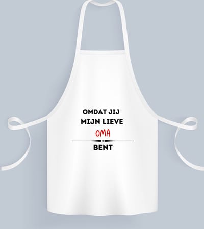 Akyol - omdat jij mijn lieve oma bent Keukenschort - Oma - de liefste oma - verjaardag - cadeautje voor oma - kado - geschenk - 82 bij 71 cm