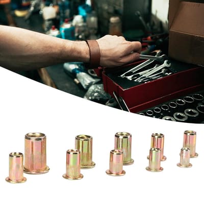 300 Stuks Koolstofstaal Klinkmoer Kleur Verzinkt Oppervlak Metrisch Systeem Inch Geassembleerde Kit