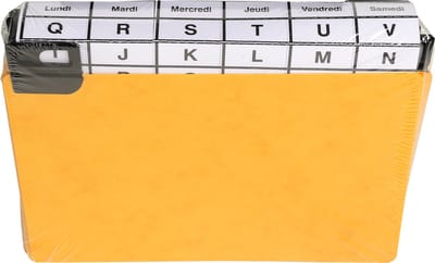 Exacompta Pak van 24 alfabetische tabbladen in karton met metalen tabs voor een klassement in de breedte 105x150mm. - Zwart - 13752E