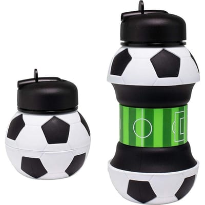 550ml Opvouwbare Voetbal/Basketbal Kinder Waterflessen Draagbare Actieve Waterfles Voetbalvormig Lekvrij Siliconen Waterbeker 500-550ml
