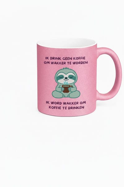 Grappige Koffiemok "Ik Drink Geen Koffie" met Luiaard Design