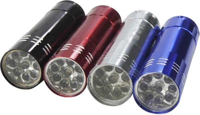 Zaklamp 9 LED Aluminium 8cm
