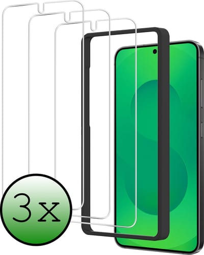 Screenprotector - 3 Stuks Geschikt voor Samsung Galaxy S25 - Met Installatie Frame - Beschermglas - Gehard Glas - Tempered Glass - Screen Protector