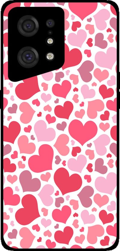 Smartphonica Telefoonhoesje Geschikt voor Oppo Find X5 met Hartjes Print - Hearts Design TPU Backcover Case - Kinder Hoesje met Hartjes Design geschikt voor Oppo Find X5