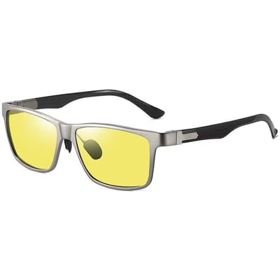 Aluminium-magnesium Gepolariseerde Zonnebril Kleur Koolstofvezel Zonnebril Heren en Dames Mode Kleurveranderende Nachtzichtbril. yellow