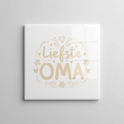 Liefdevolle Quote Keramische Tegel “Liefste Oma” – Hartverwarmend Familiecadeau, Elegante Woondecoratie Tegel 15 x 15 cm