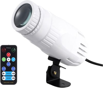 Pinspot LED DJ effect licht, mini RGBW LED Beam Spot Lights Pinspot Licht met Remote Spotlight podiumeffect verlichting voor DJ Disco Party Bar Club Show Bruiloft, wit