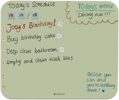GreenStory - Zelfklevend Whiteboard - Sticky Whiteboard - XL - Groen - met Sticky Pen