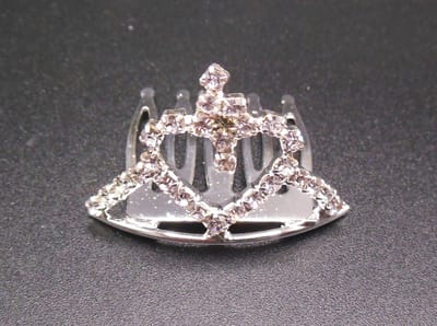 Tiara mini hartjes-vorm met strass #1