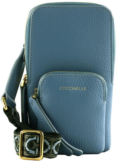 COCCINELLE Leren Telefoontasje Pixie Hi-Tech Phone Bag Azul Blauw
