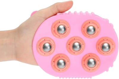 Massage Handschoen - Glove Massager - Spierpijn Verlichten - 7 Roterende Kralen - 15 x 11 x 4 cm - Roze