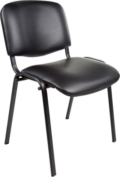 Vergaderstoel of conferentiestoel basic zwart frame met armleuningen Antraciet stof