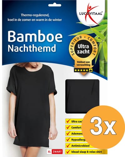 3x Lucovitaal Bamboe Nachthemd Xl (1 stuk)