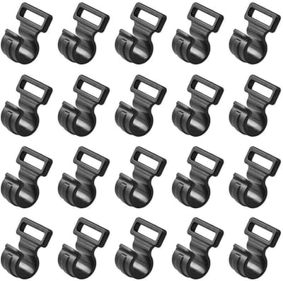 Dailygoods- Campingluifelhaken 20 Stuks - Kunststof Haken - Tenthaken - Tentstok Haken - Outdoor Haken - Opberghaak voor Camping - Tenthaak