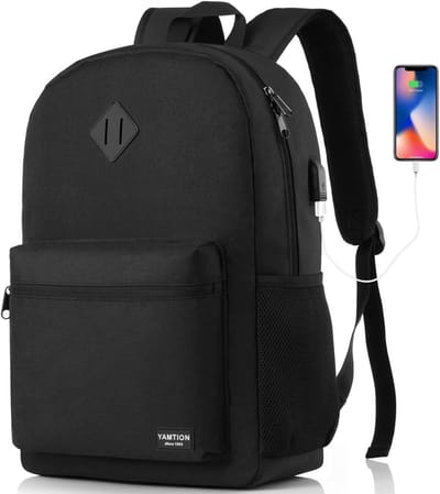 Rugzak voor Laptop en School - Ergonomische Schooltas met USB Oplaadpoort en Waterdichte Stof