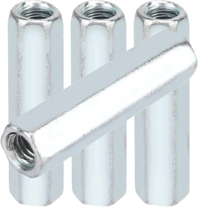 4 Stuks M10 x 40mm Lange Moer – Gegalvaniseerde Draad Huls, Roestbestendig, Voor M10 Schroefdraadstang