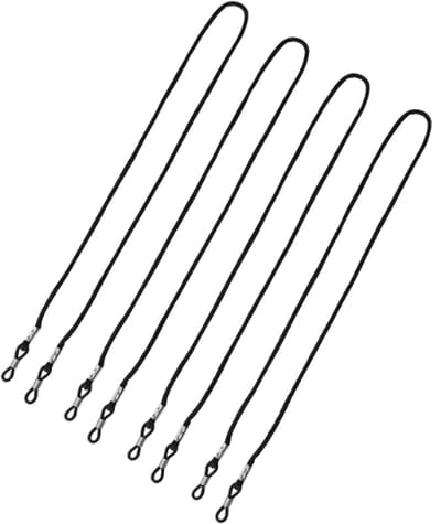 4-delige brillenkoordenset, nylon brillenkoord voor om de nek, valbestendig, verstelbare brillenketting, unisex, zwart.