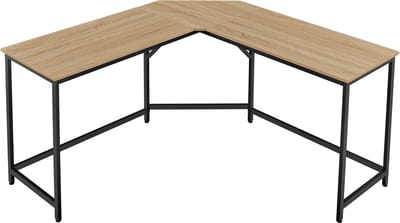Hoekbureau - SONOMA - Stalen Frame, Groot en Stabiel, Perfect voor Studentekamer, Jeugdkamer of Kantoor, Kleur: Eiken Sonoma en Zwart, 149 x 149 x 76 cm, Max. 50 kg