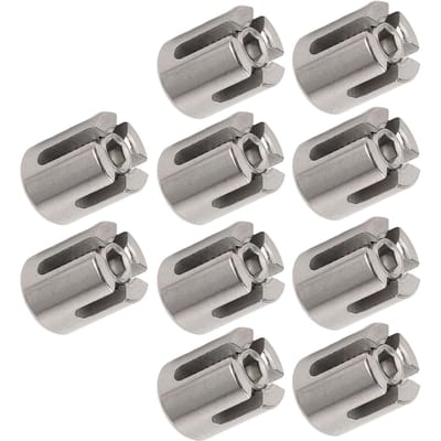 10 stuks Kruiskabelklemmen 316 Roestvrij Staal Reling Staalkabelklemmen Wand Systeem Accessoires 3mm