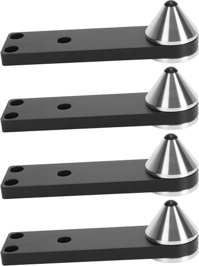 Luidspreker Isolatievoeten - Speaker Spikes - Verbeter Geluidskwaliteit - Verstelbaar Aluminium - 150 x 10 mm - Zwart