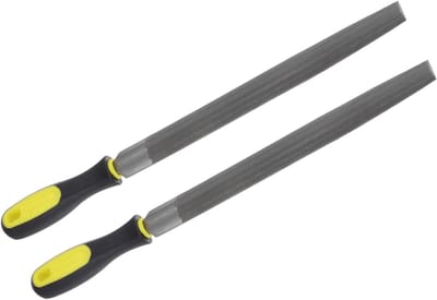 Halfronde vijl 10 inch | Hoogwaardig staal medium cut file met anti-slip grip | Perfect voor metaal, hout en kunststof bewerking - 2-delig set