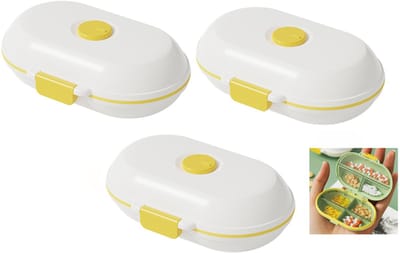 Pillendoos – Pillenorganizer – ABS-materiaal – Ontwerp met 7 vakken – Veilige sluiting – Opbergdoos voor tabletten – Medicatie-organizer – 3-pack –Wit