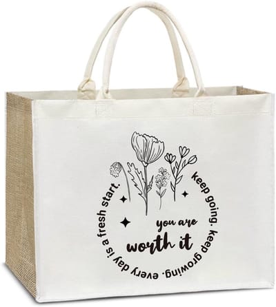 Grote Canvas Strandtas voor Dames - Esthetische Herbruikbare Draagtas