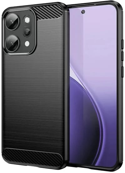 Hoesje geschikt voor Oppo Reno14 Pro - Techsuit Carbon Silicone Back Cover - Zwart
