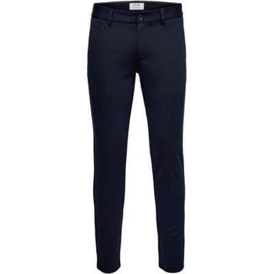 Only & Sons blauwe heren broek   Regular fit   Steekzakken   Knoop- en ritssluiting   Regular waist Blauw 36/32