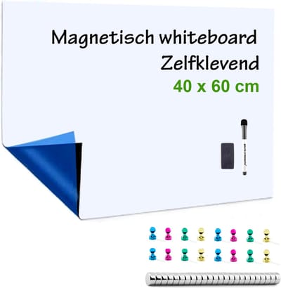 Brute Strength - Magnetisch Whiteboard (40x60 cm) Folie Zelfklevend met wisser - magneten en marker