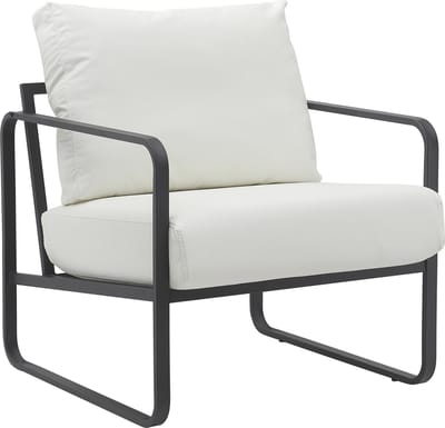 CLP Manea Fauteuil - Lounger - Met armleuning - Design - Met stevig metalen frame - Gestoffeerde club fauteuil wit Kunstleer