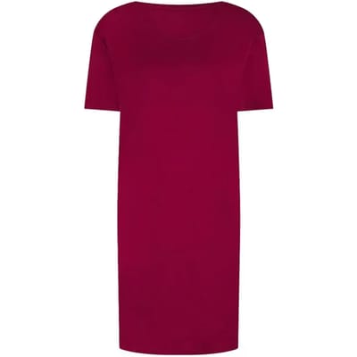 Bamboo Basics Nachthemd Dames Korte Mouw Nora - Bamboe Nachtjapont Dames - Bordeaux Pyjama - Maat S - Pyjama Dames Volwassenen