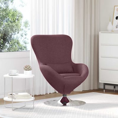 vidaXL - Eivormige - stoel - Paars - 63 - x - 73 - x - 90 - cm - Stof