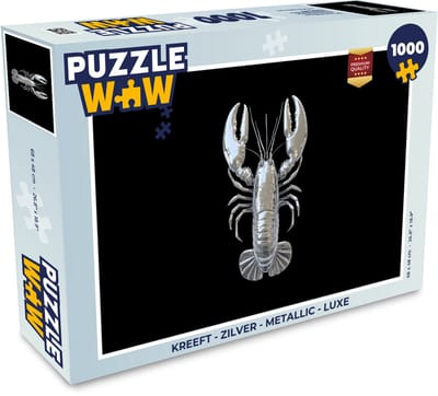 Puzzel Kreeft - Zilver - Metallic - Luxe - Legpuzzel - Puzzel 1000 stukjes volwassenen