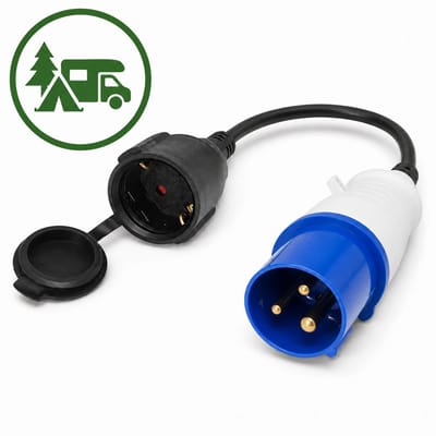 DEGG® - Camping Stekker - CEE verloopsnoer - Van Contrastekker (230V) naar CEE stekker (16A) - CEE verloopstekker - CEE 3-polig - Geschikt voor buiten