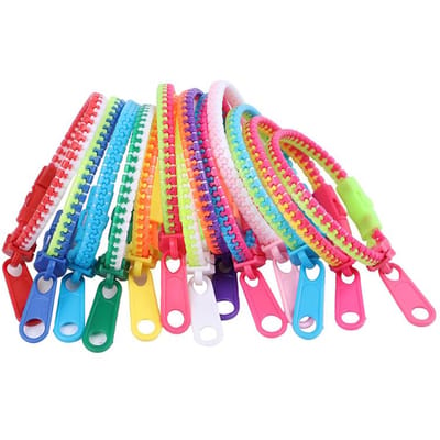 Bracelets à Fermeture Éclair Colorés pour Enfants Jouets Anti-Stress Résistants aux Chocs Cadeaux de Fête Remplisseurs de Pinata Décorations pour Enfants blue