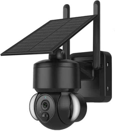 Beveiligingscamera Zonne-energie - Outdoor Camera - Woning Beveiligen - 5MP Kleuren Nachtzicht - IP66 Waterdicht - Zwart