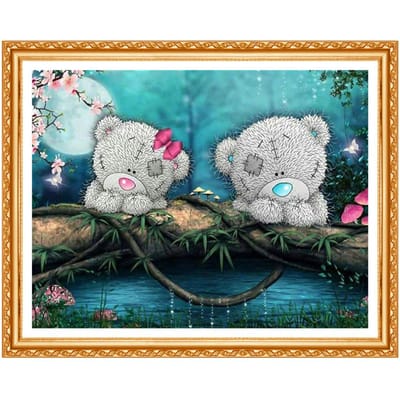 Peinture Diamant Broderie Dessins Animés 5d Bricolage Peinture Diamant Diamants Ronds Complets Peinture Diamant 20X30CM blue