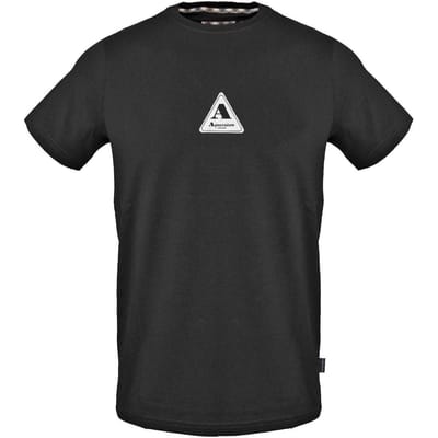 Aquascutum Heren T-shirt katoen met logo (Zwart)
