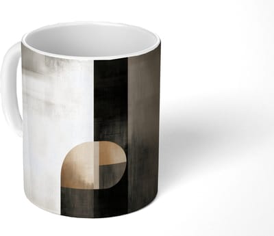 Mok - Koffiemok - Vormen - Modern - Zwart - Mokken - 350 ML - Beker - Koffiemokken - Theemok