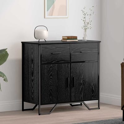 vidaXL - Dressoir - Zwart - Eiken - 79,5 - x - 35,5 - x - 74,5 - cm
