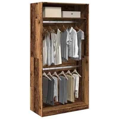 vidaXL - Kledingkast - 100x50x200 - cm - bewerkt - hout - oud - hout